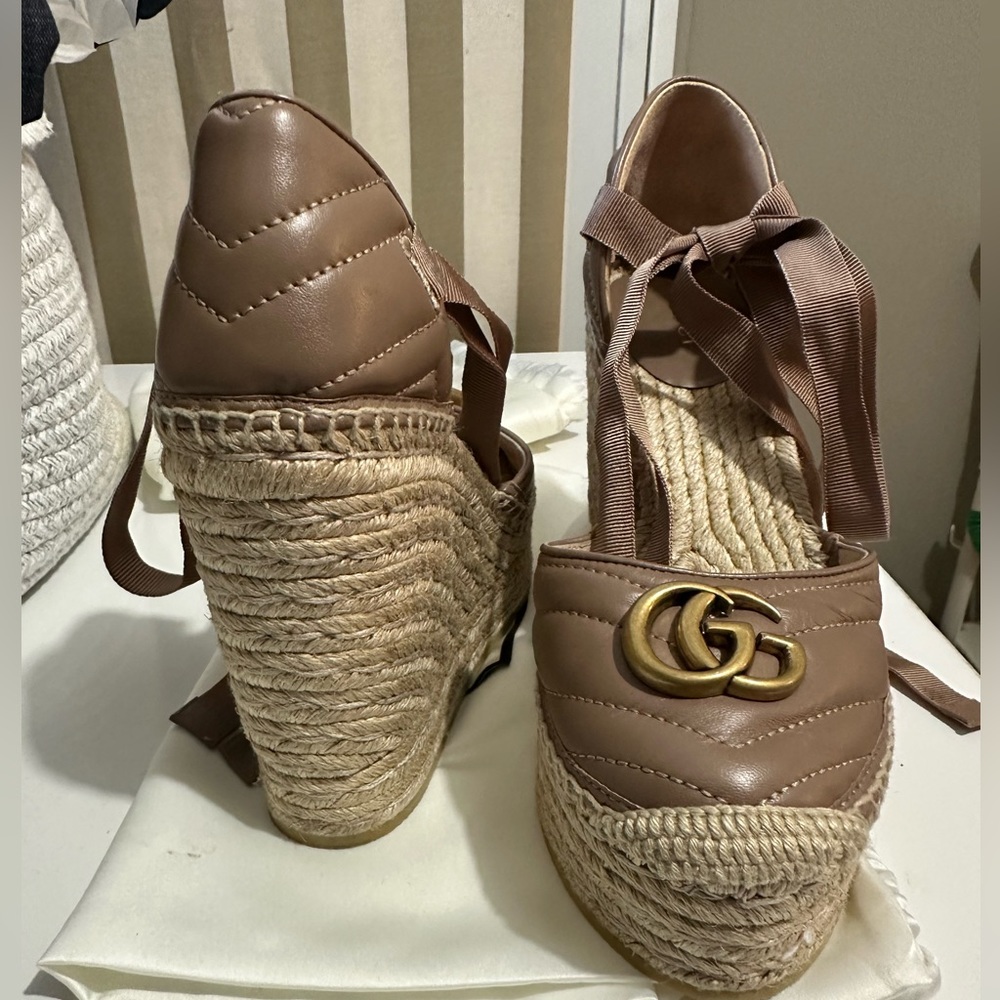 Gucci leather platform espadrille